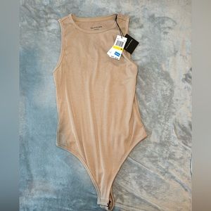 Tan high neck bodysuit